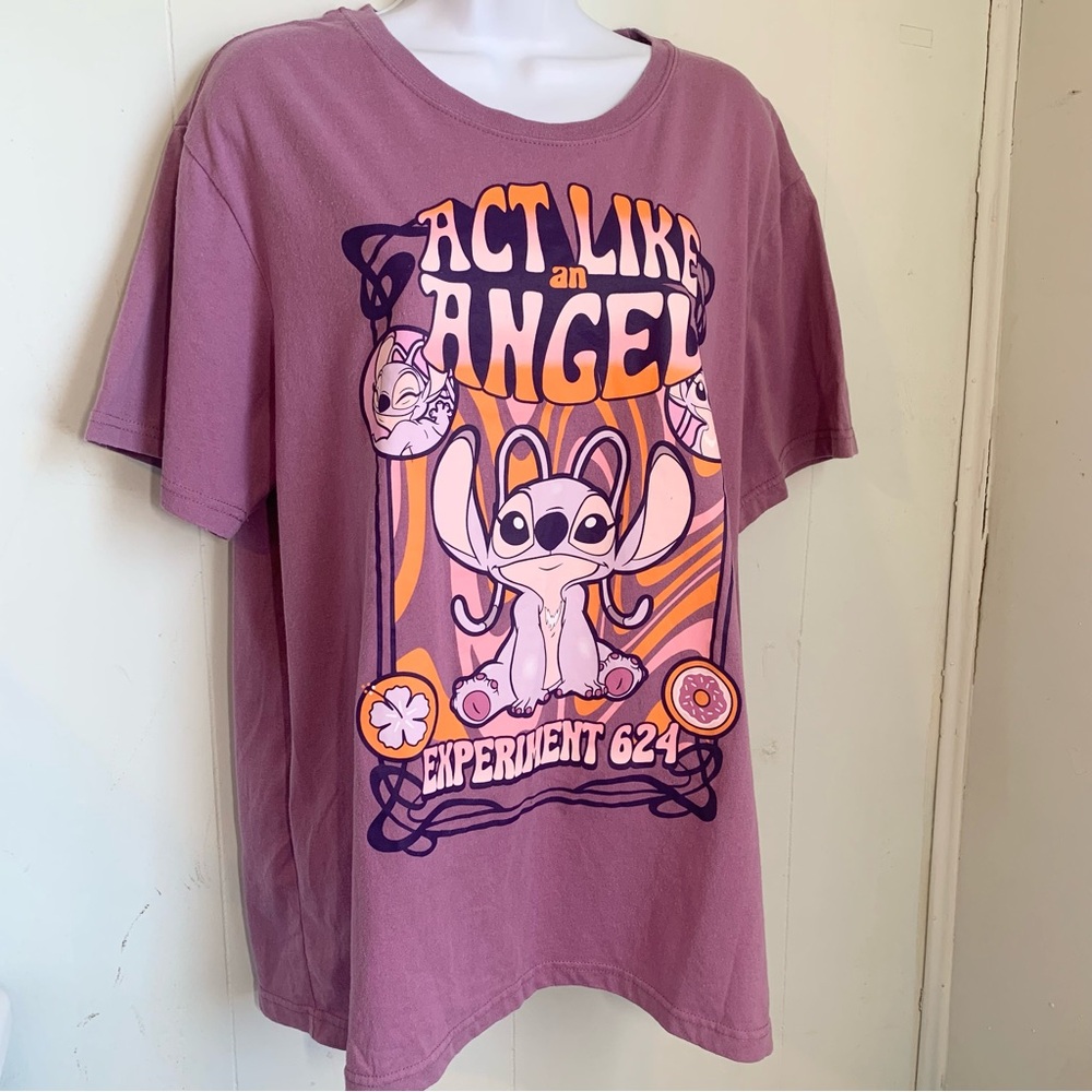 Disney Lilo & Stitch purple graphic womens’ t-shirt